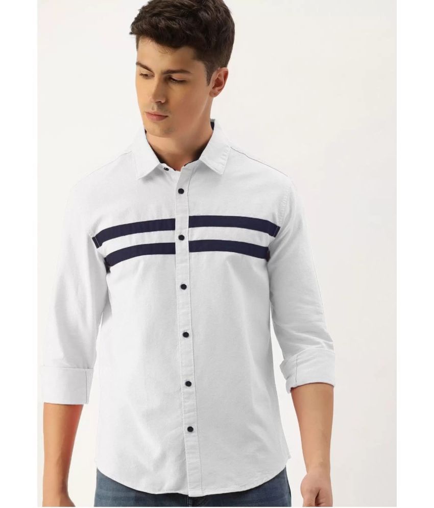     			VERTUSY Cotton Blend Regular Fit Striped Full Sleeves Men's Casual Shirt - White ( Pack of 1 )