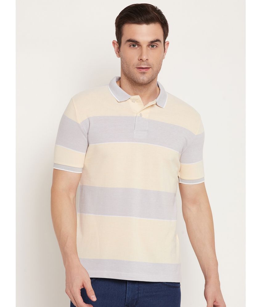     			AUSTIN WOOD Cotton Blend Regular Fit Striped Half Sleeves Men's Polo T Shirt - Multicolor ( Pack of 1 )