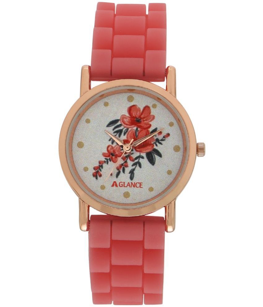     			Aglance - Pink Silicon Analog Womens Watch