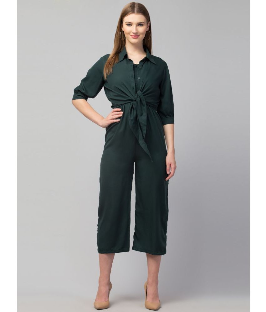     			Glito - Green Crepe Regular Fit Women's Jumpsuit ( Pack of 1 )