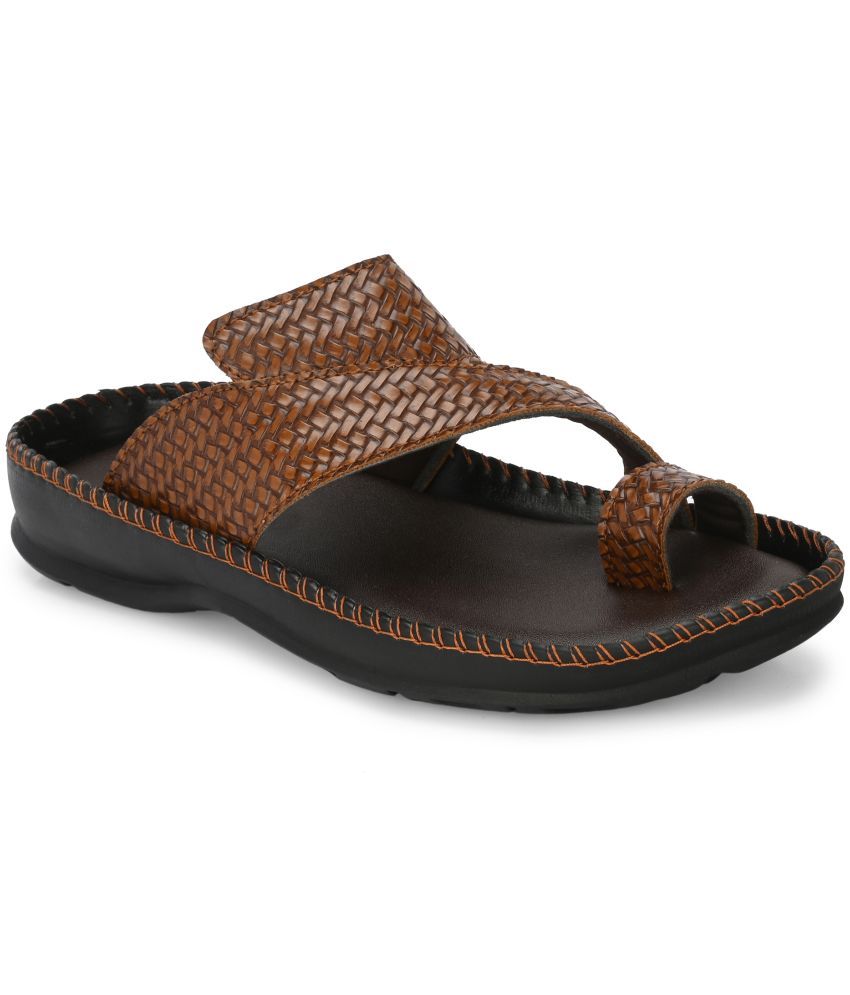     			Leeport - Tan Men's Leather Slipper