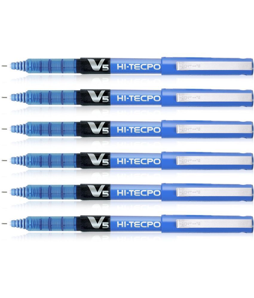     			Pilot Hi-Tecpoint V5 Liquid Ink Roller Ball Pen (Blue) Pack of 6