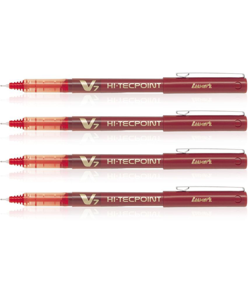     			Pilot Hi-Tecpoint V7 Ball Pen (Red) Pack of 4