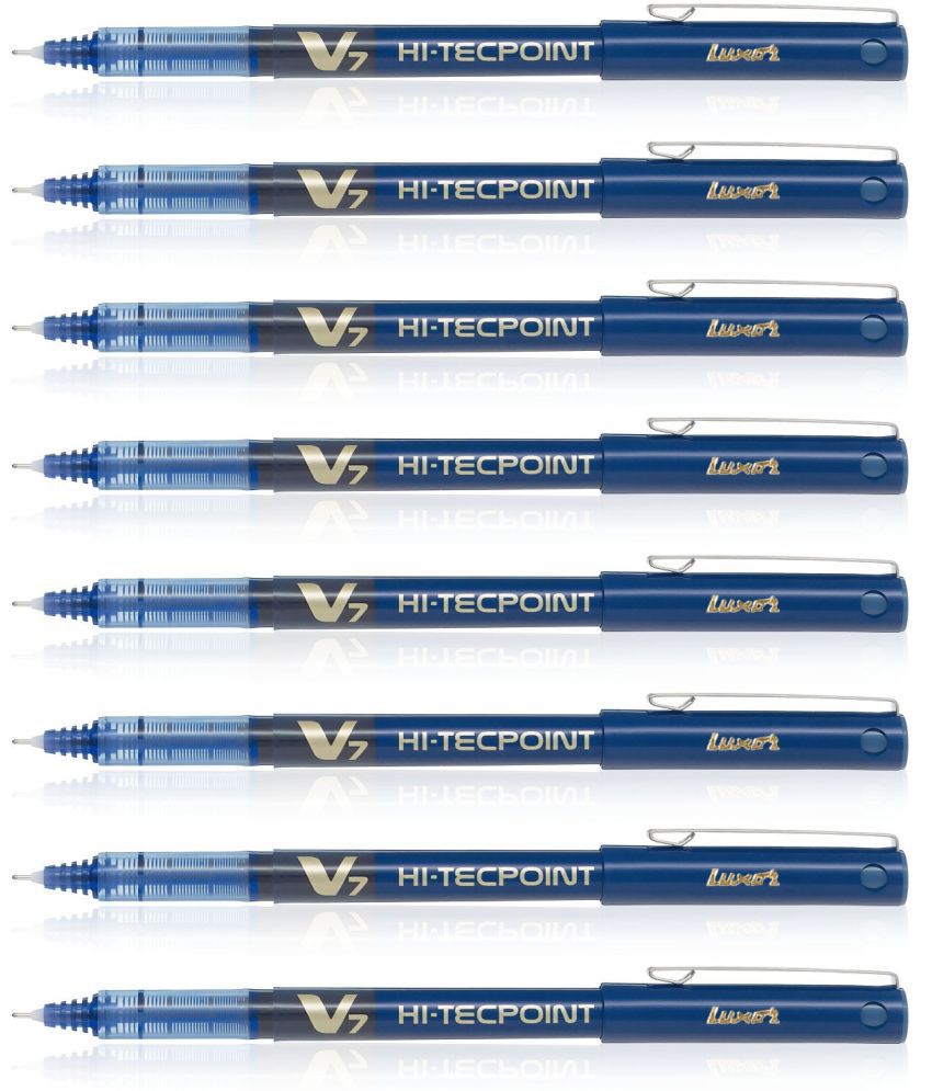     			Pilot Hi-Tecpoint V7 Roller Ball Pen (Blue) Pack of 8