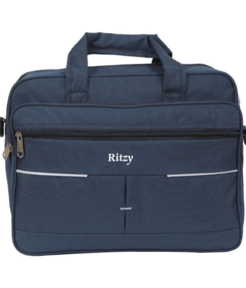     			Ritzy - Navy Blue Polyester Office Bag