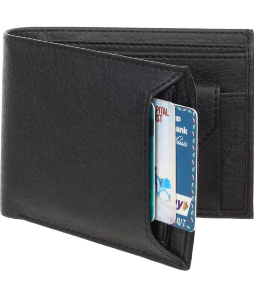     			SLEEK STYLE - Black Faux Leather Men's Regular Wallet ( Pack of 1 )