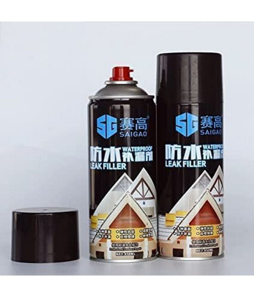     			Waterproof Leak Filler Spray Rubber Flex Repair - Point to Seal Cracks Holes Leaks Corrosion More for Indoor Or Outdoor Use Black Paint, Black Rubber Coating Spray 450 ml