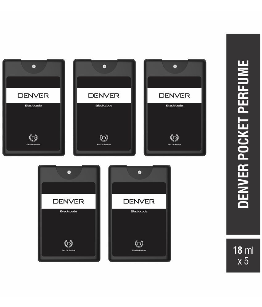     			Denver Black Code Pocket Perfume - 18ML Each (Pack of 5)