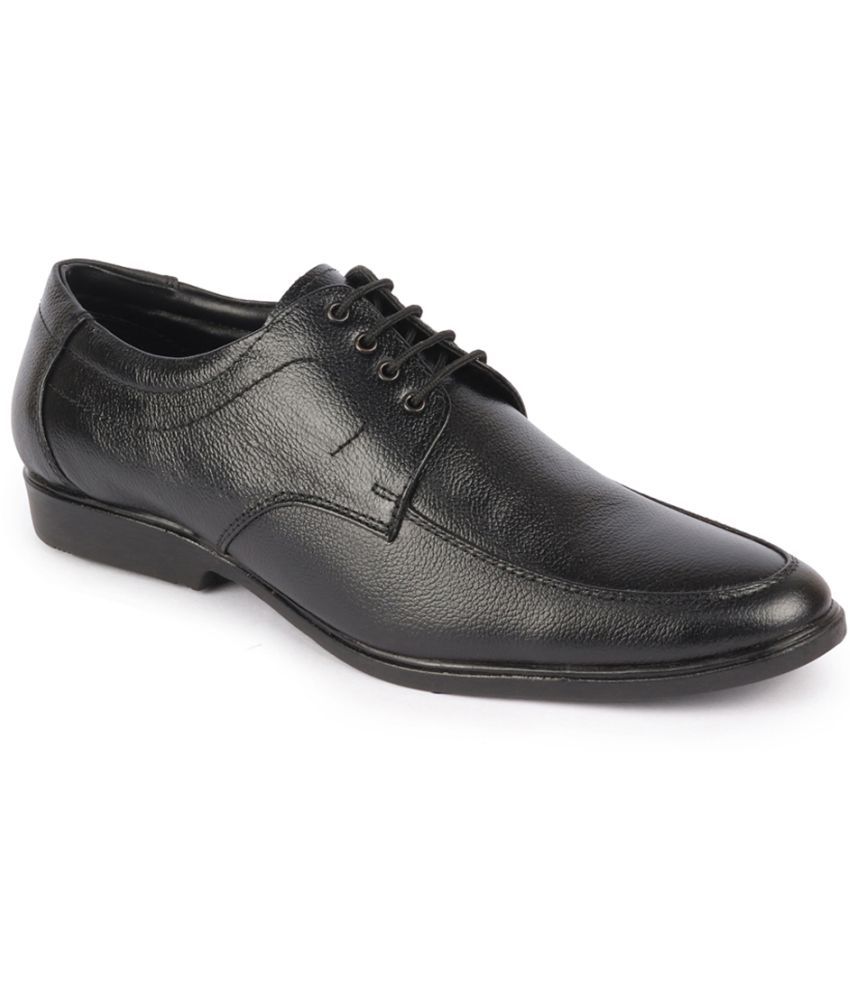     			Fausto - Black Men's Derby Formal Shoes