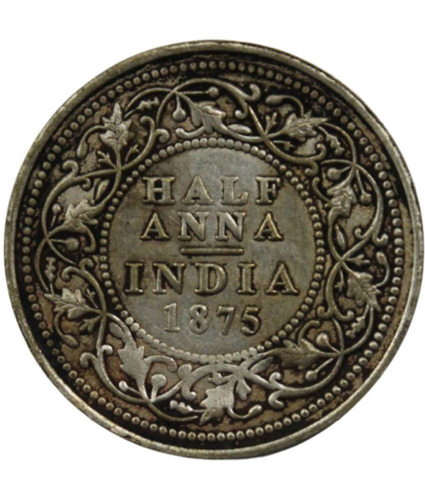     			Half Anna (1875) Collectible Old and Rare Used Condition Coin