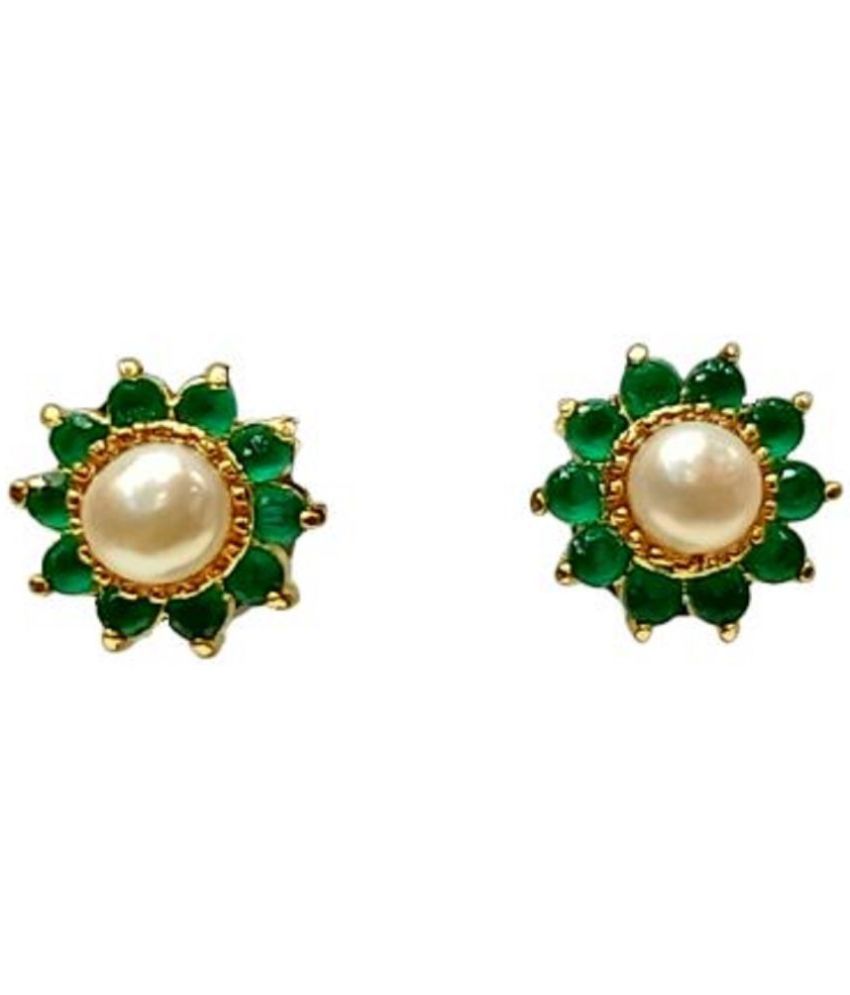     			Mannatraj Pearls & Jewellers - Green Stud Earrings ( Pack of 1 )