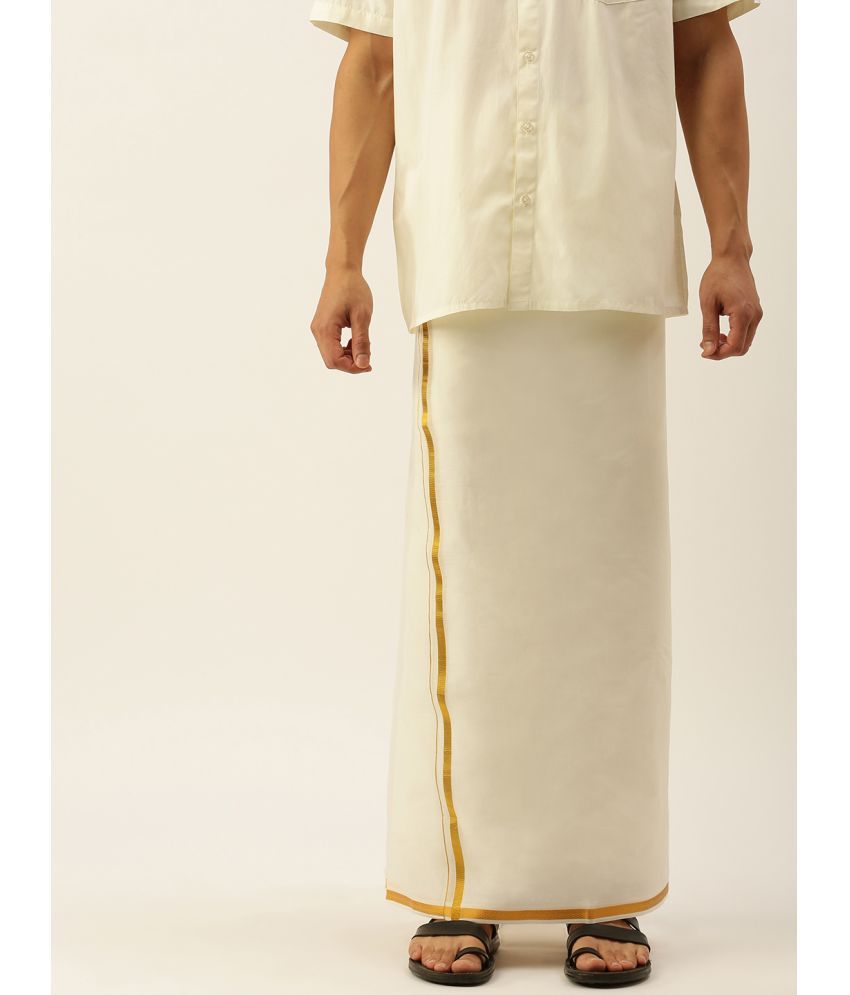     			Ramraj cotton - Gold Cotton Blend Men's Dhoti ( Pack of 1 )