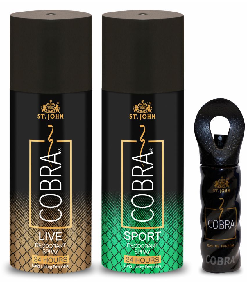     			St. John - Cobra Live, Cool 150ml Each & 15ml Deodorant Spray & Perfume for Men,Women 150 ml ( Pack of 3 )
