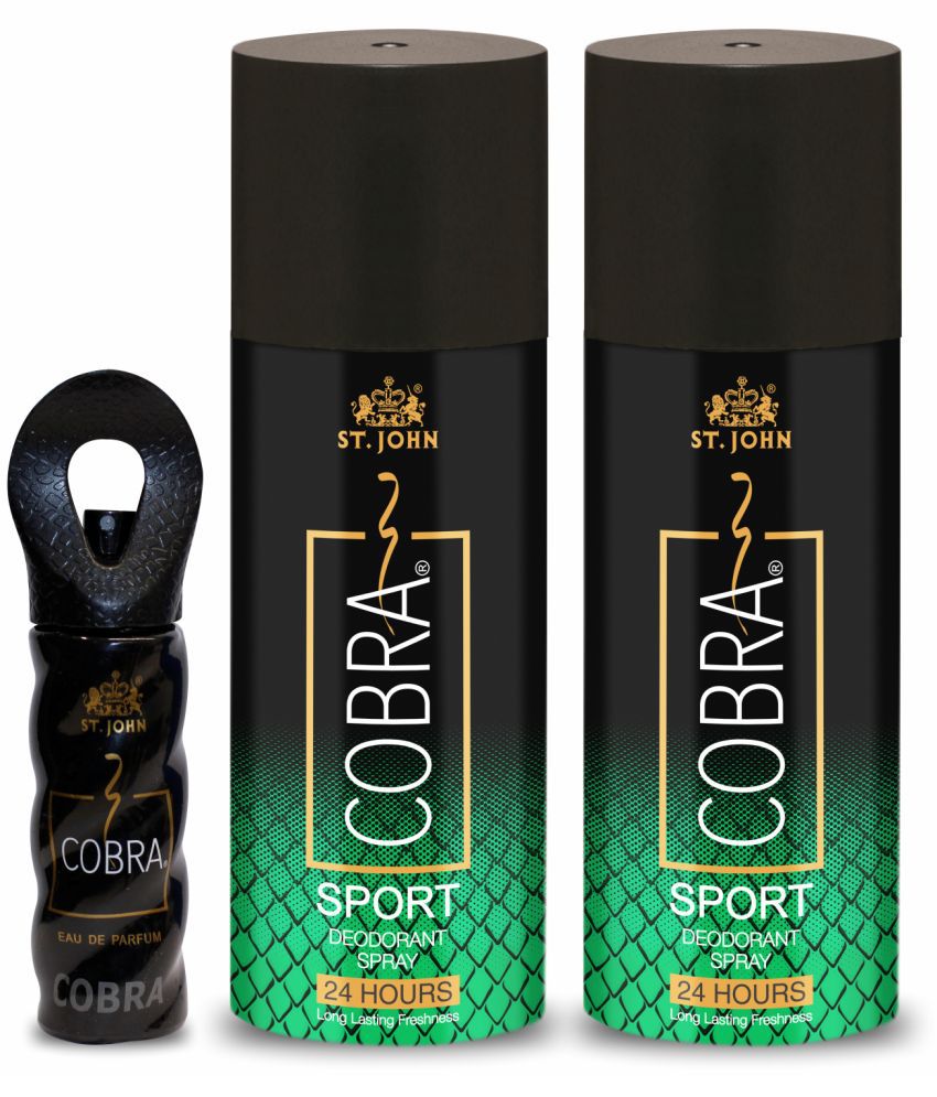    			St. John - Cobra Sports 150ml*2 & Cobra 15ml Deodorant Spray & Perfume for Men,Women 150 ml ( Pack of 3 )