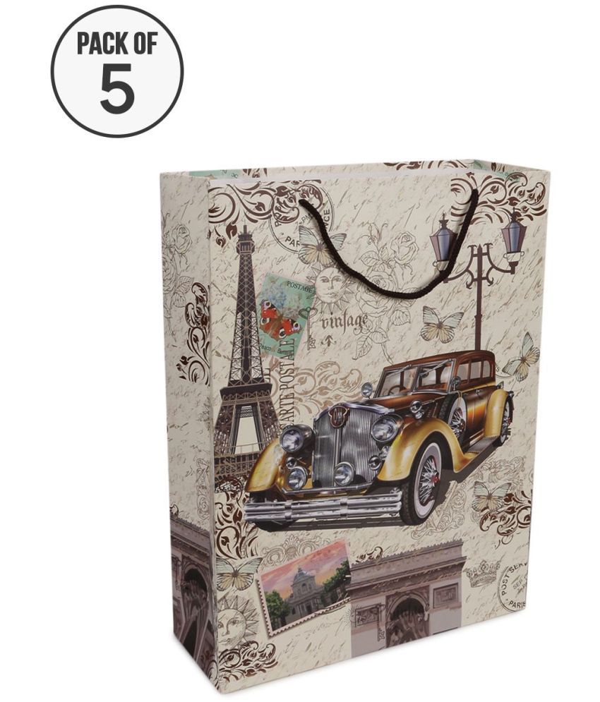     			Style Smith - Assorted Paper Shopping Bag Pack of 5