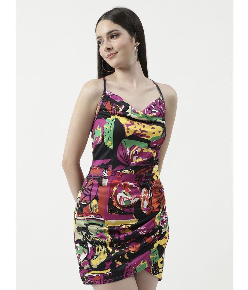     			Zima Leto Polyester Printed Mini Women's Bodycon Dress - Multi Color ( Pack of 1 )