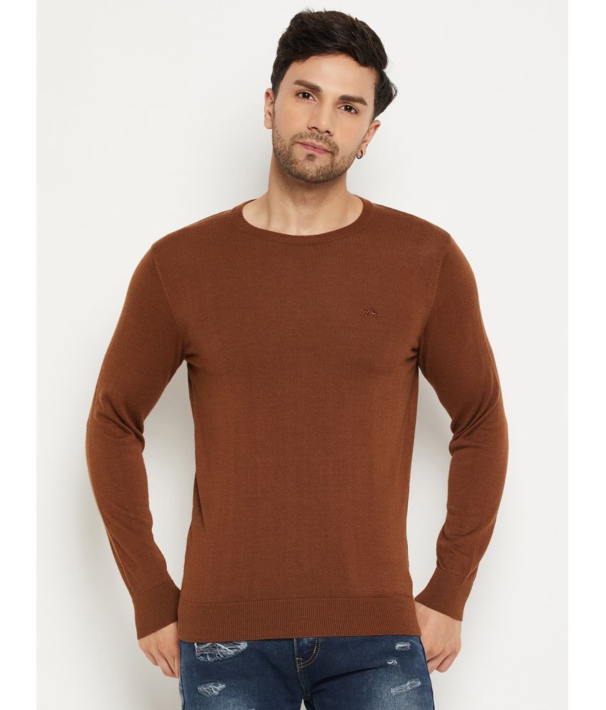     			98 Degree North Woollen Blend Round Neck Men's Full Sleeves Pullover Sweater - Brown ( Pack of 1 )