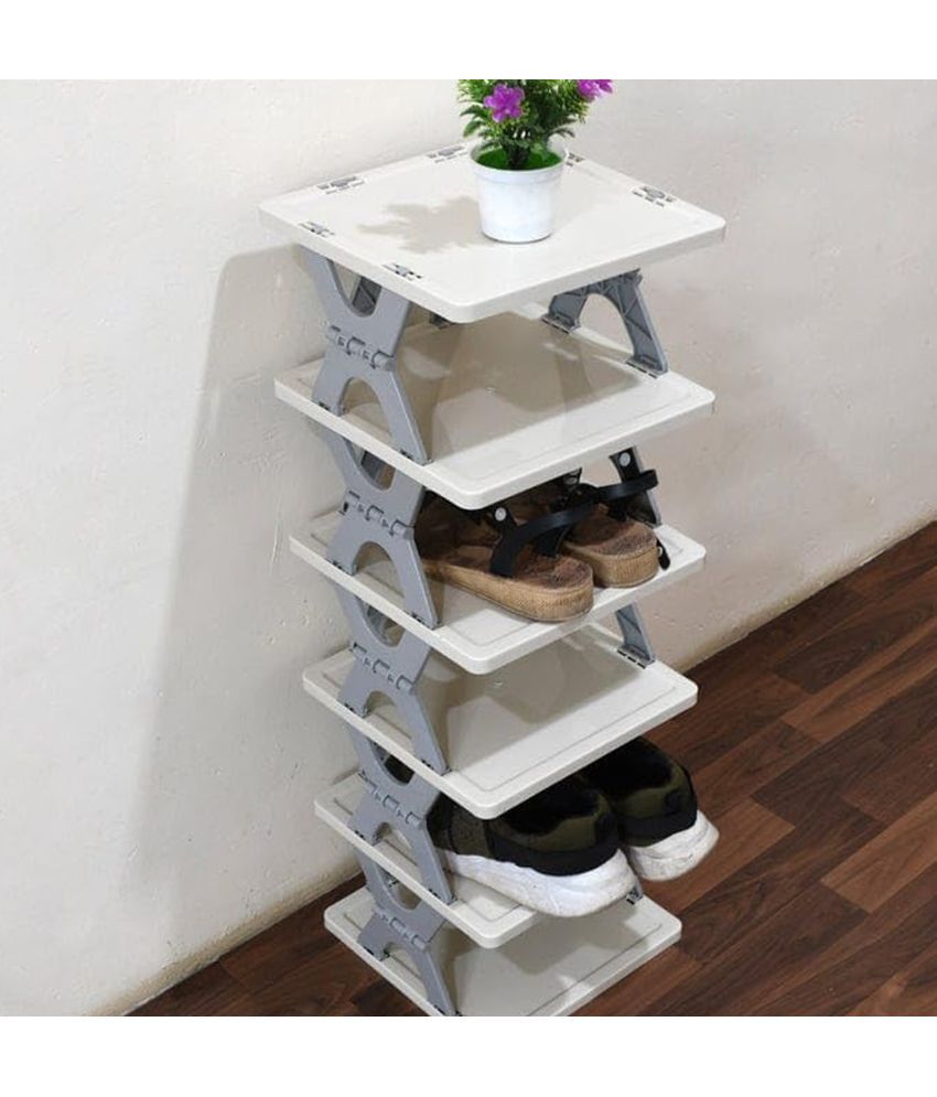    			GEEO White Durable Multiple Shoes Organizer