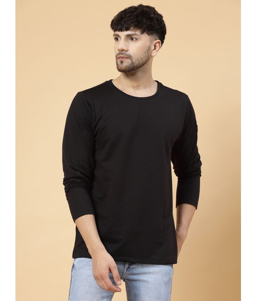     			Rigo Cotton Oversized Fit Solid Full Sleeves Men's T-Shirt - Black ( Pack of 1 )