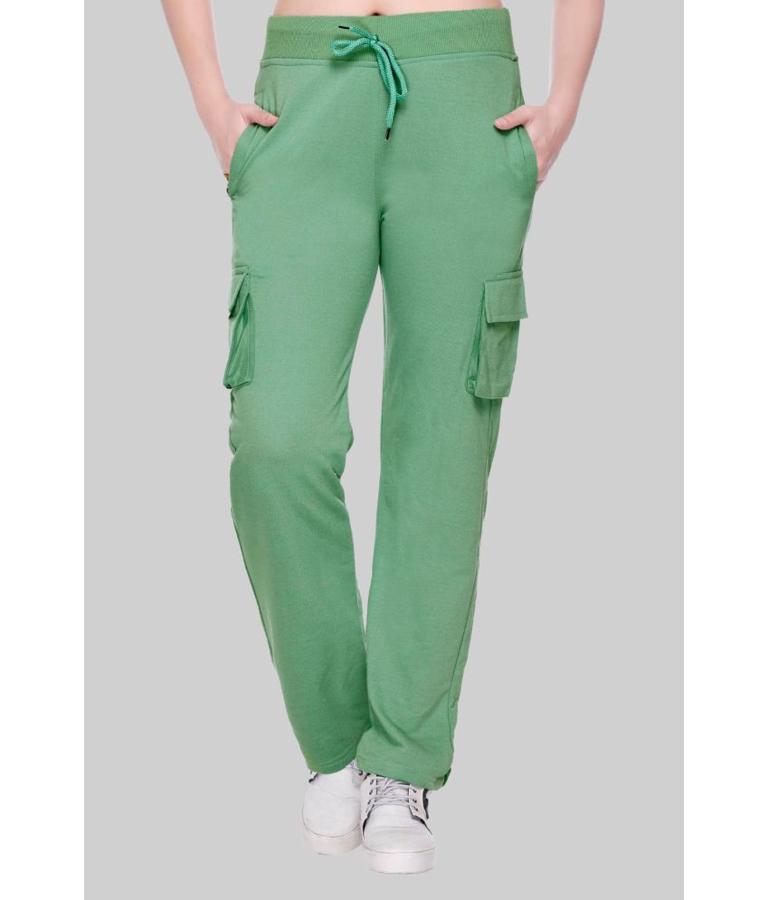     			White Moon - Sea Green Cotton Blend Women's Running Trackpants ( Pack of 1 )
