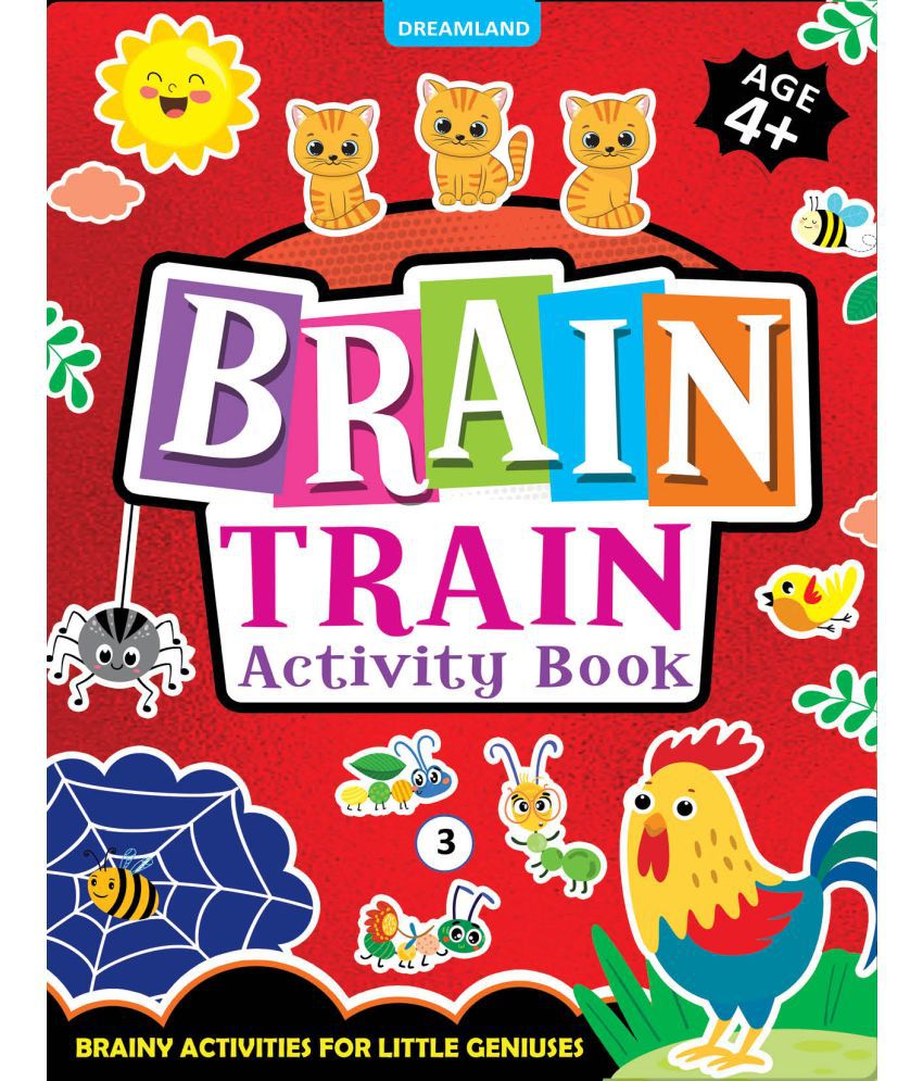     			Brain Train Activity Book for Kids Age 4+ - With Colouring Pages, Mazes, Puzzles and Word searches Activities