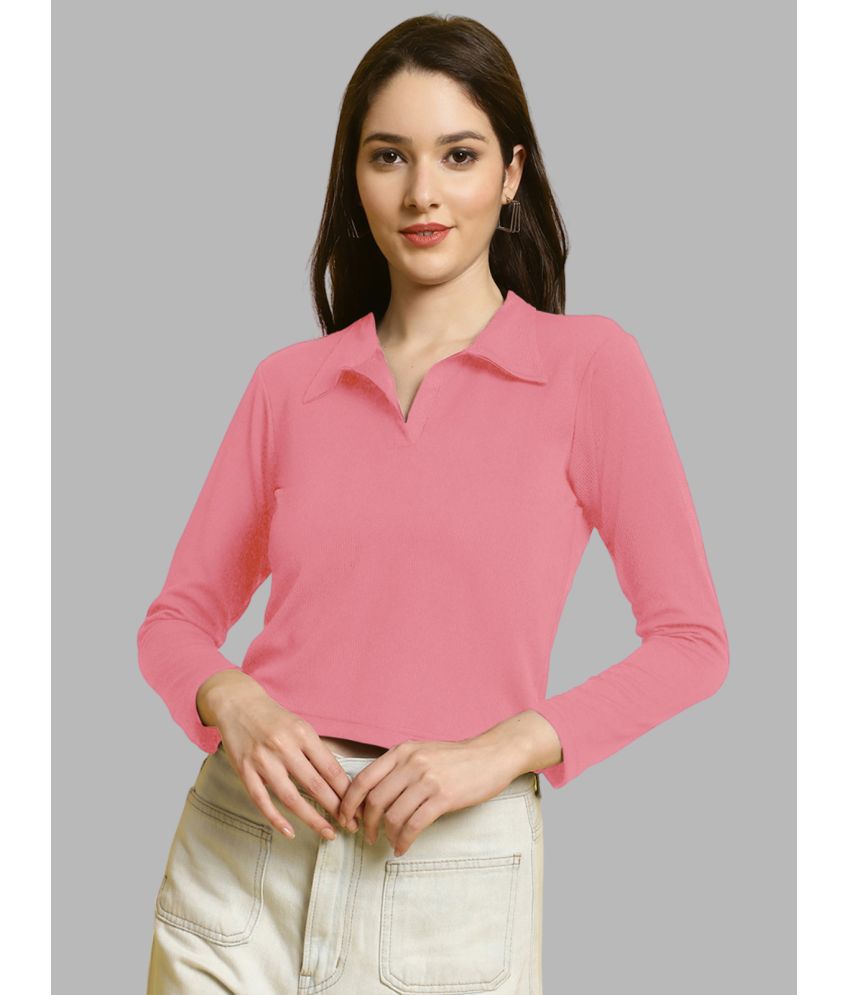     			Fabflee - Pink Polyester Women's Crop Top ( Pack of 1 )
