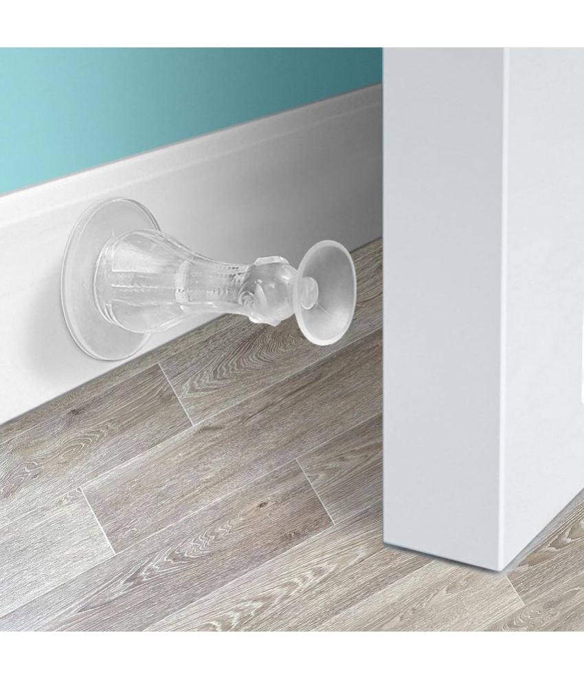     			GEEO Wall Protector Door Stopper Transparent Wall Mounted Stick On Silicone Door Protector No Drill Self Adhesive D