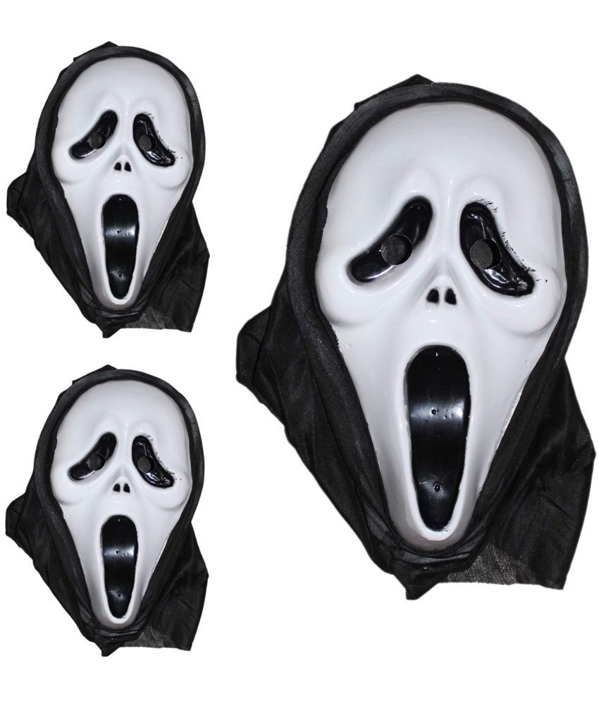     			Kaku Fancy Dresses Horror  Face/Halloween Face -Black-White, Free Size 3pc, For Boys & Girls