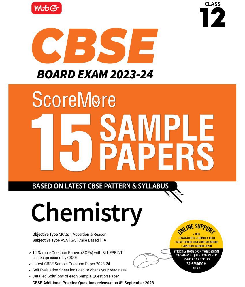     			MTG CBSE ScoreMore 15 Sample Question Papers Class 12 Chemistry