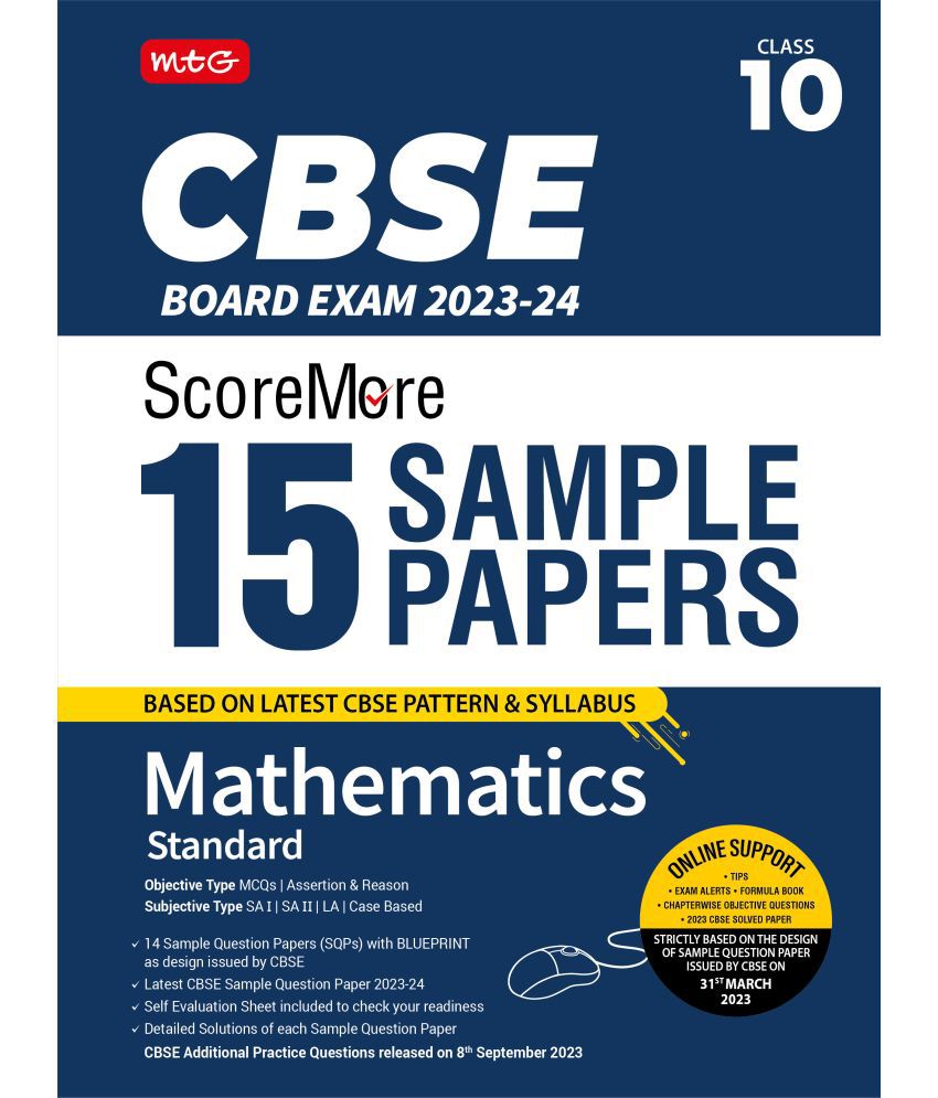     			MTG CBSE ScoreMore 15 Sample Question Papers Class 10 Mathematics Standard