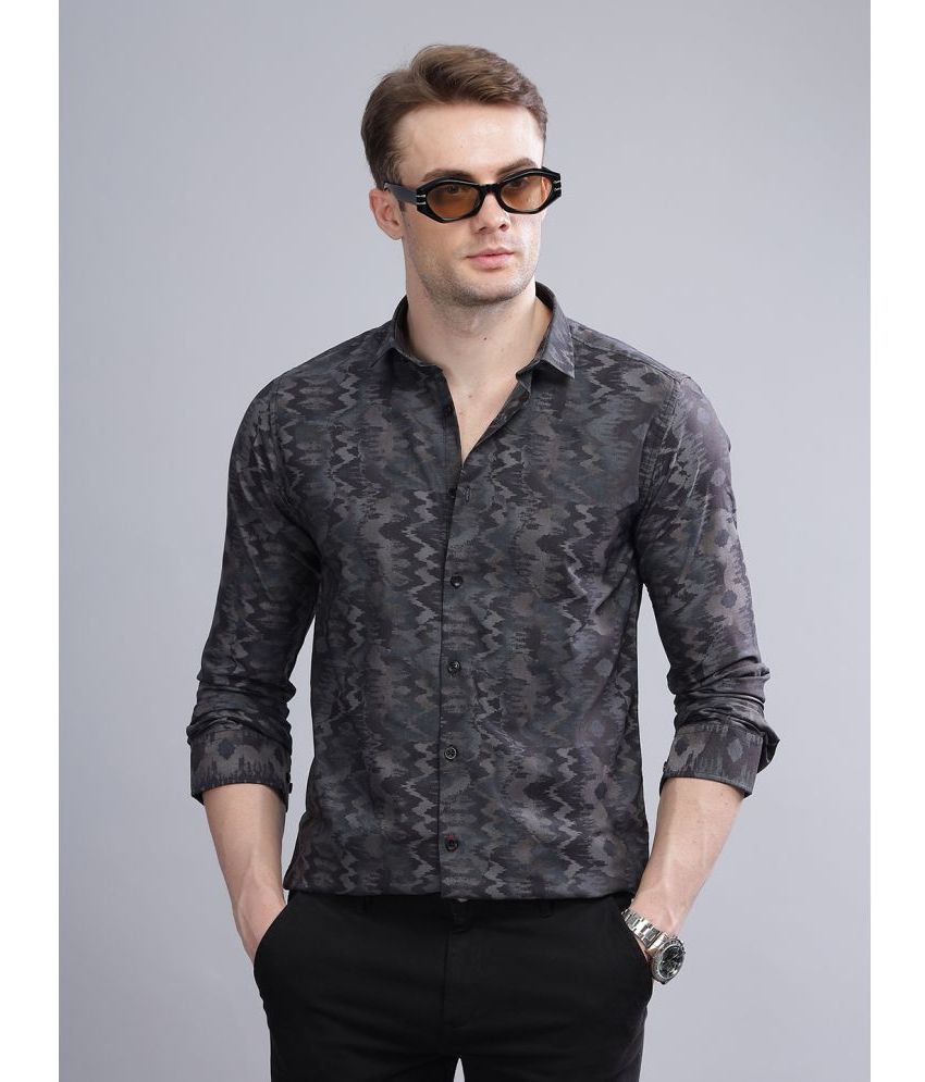     			Paul Street Polyester Slim Fit Printed Full Sleeves Men's Casual Shirt - Charcoal ( Pack of 1 )