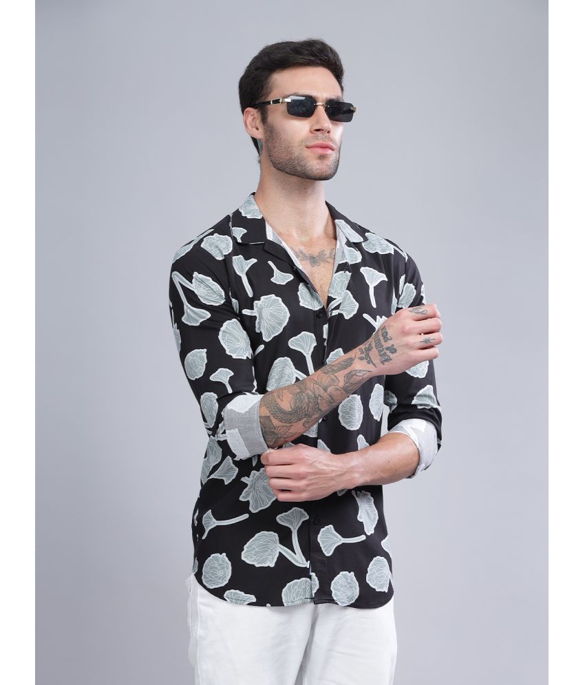     			Paul Street Rayon Slim Fit Printed Full Sleeves Men's Casual Shirt - Black ( Pack of 1 )