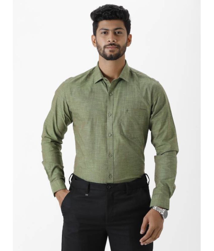     			Ramraj cotton Cotton Blend Regular Fit Full Sleeves Men's Formal Shirt - Green ( Pack of 1 )