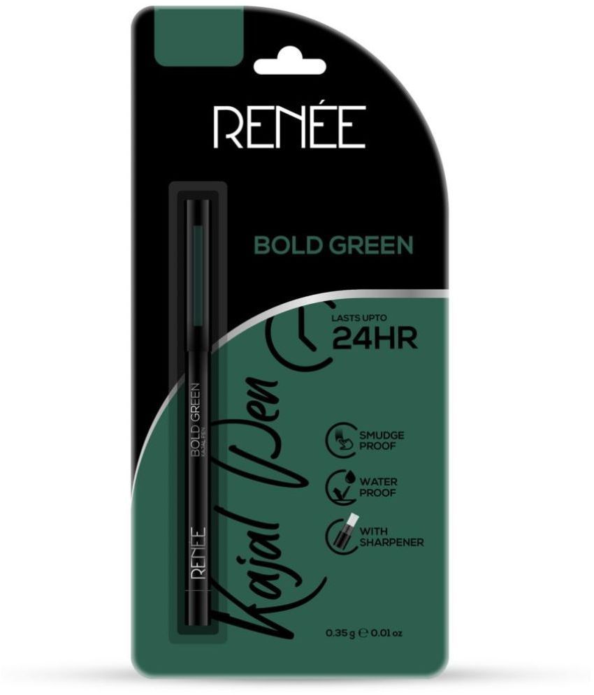     			RENEE Bold Green Kajal Pen with Sharpener 24 Hrs Stay Long Lasting Kohl Pencil 0.35gm