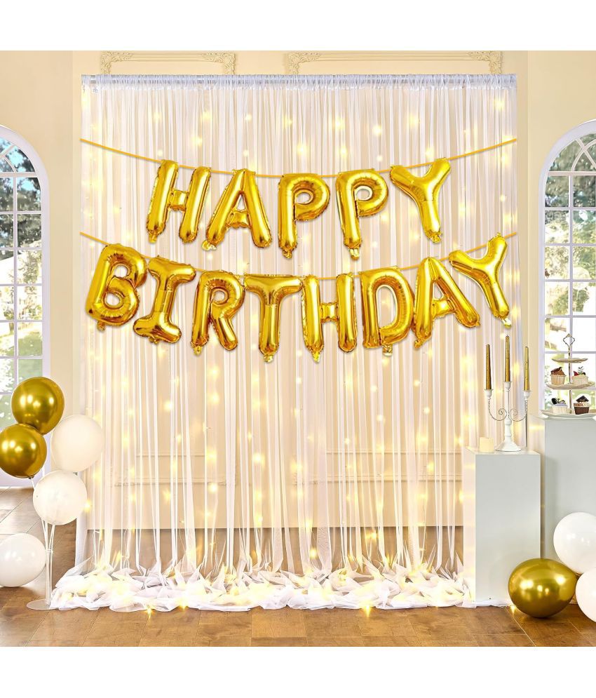     			Zyozi Birthday Decorations Kit - Happy Birthday Foil Balloons with Led Rice Light For Birthday Decorations | Birthday Light Combo Kit (Pack Of 2)