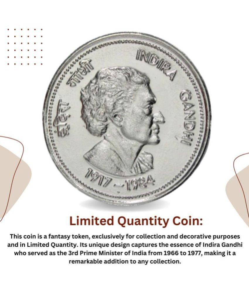     			10000 Rupee - Indira Gandhi Silverplated Fantasy token Memorial Coin