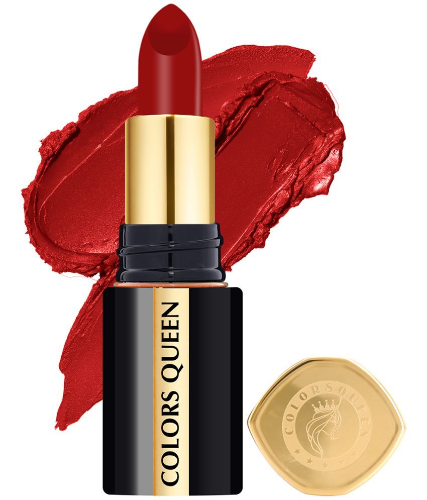     			Colors Queen Luxury Matte Non Transfer Highly Pigmented Lipstick 4g, Hot Red (Shade - 01)