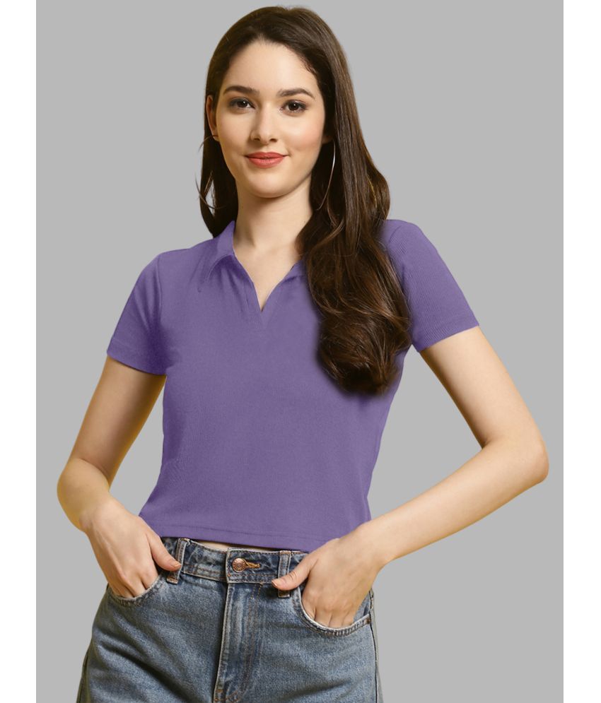     			Fabflee - Purple Polyester Women's Crop Top ( Pack of 1 )