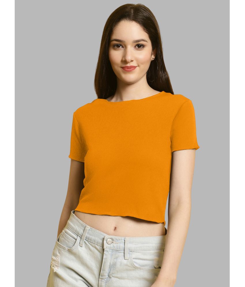     			Fabflee - Yellow Polyester Women's Crop Top ( Pack of 1 )