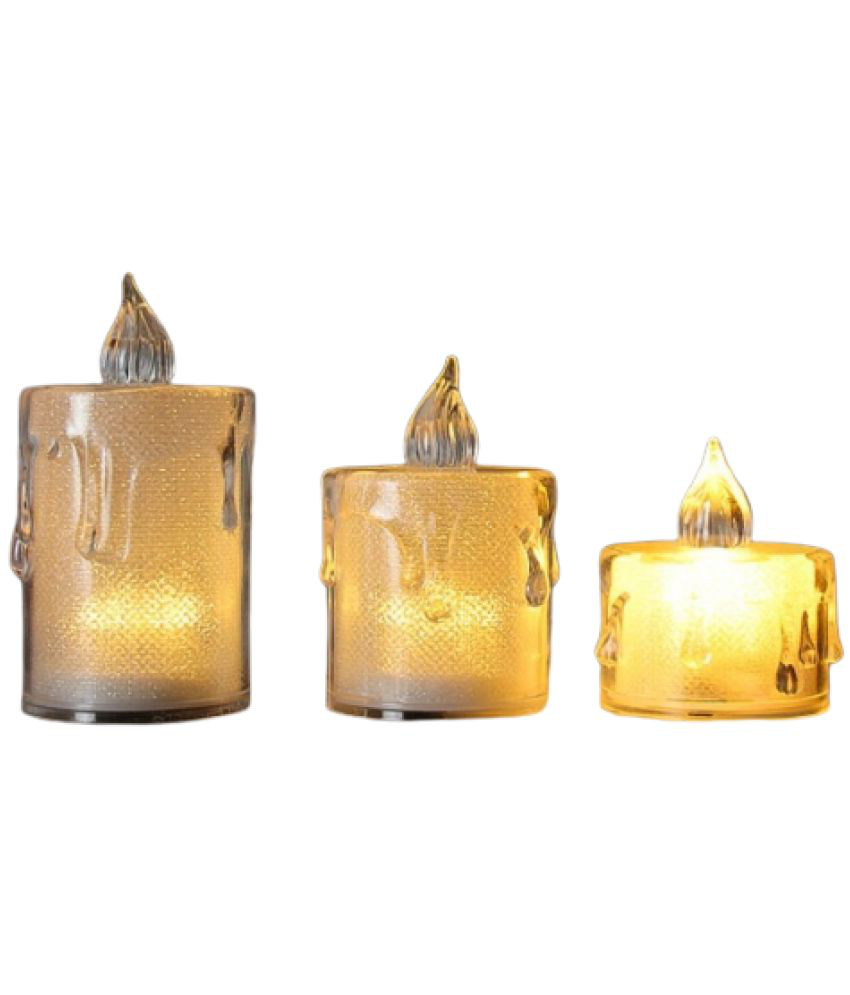     			Green Tales - Multicolour LED Tea Light Candle 8 cm ( Pack of 3 )