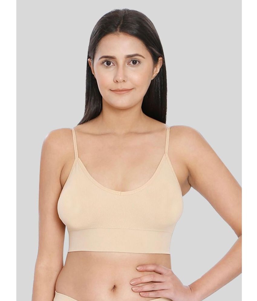     			ILRASO - Beige Cotton Blend Removable Padding Women's Sports Bra ( Pack of 1 )