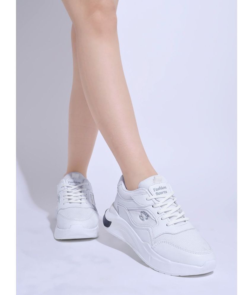     			Shoetopia - White Women's Running Shoes