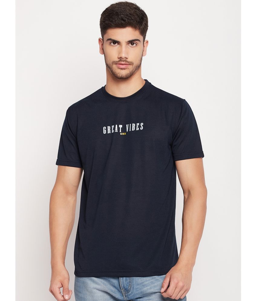     			UBX Cotton Regular Fit Printed Half Sleeves Men's T-Shirt - Navy ( Pack of 1 )