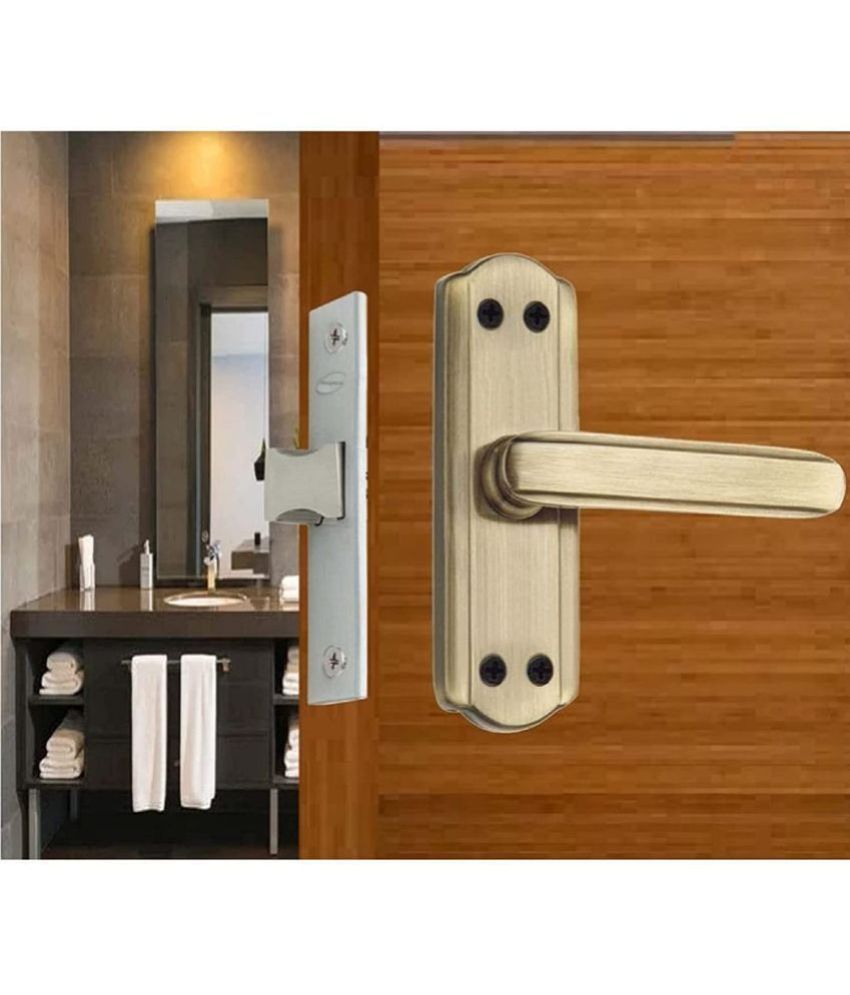     			Ztxon Steel 5 Inch High Quality Premium Range Bathroom Door Lock Mortise Door Handle with Baby Latch Lock Black Antique Brass Finish Keyless | Bathroom Lock Pack of 1 Set With All Screw And Cram ( LBS + S105BAB )