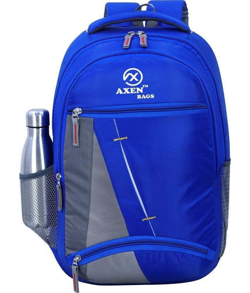     			AXEN BAGS - Blue Canvas Backpack ( 30 Ltrs )