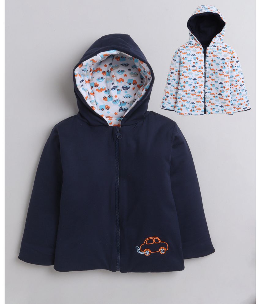     			BUMZEE Navy & White Baby Boys Full Sleeves Reversible Jacket Age - 0-6 Months