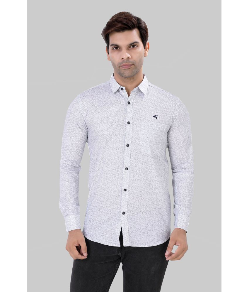     			JVNINE - Be Unique 100% Cotton Regular Fit Printed Full Sleeves Men's Casual Shirt - White ( Pack of 1 )
