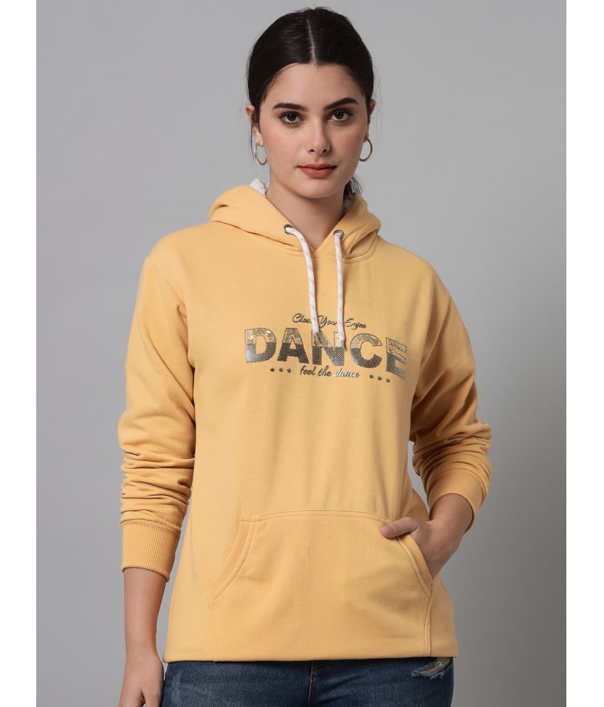     			eWools.in Cotton Blend Women's Hooded Sweatshirt ( Gold )