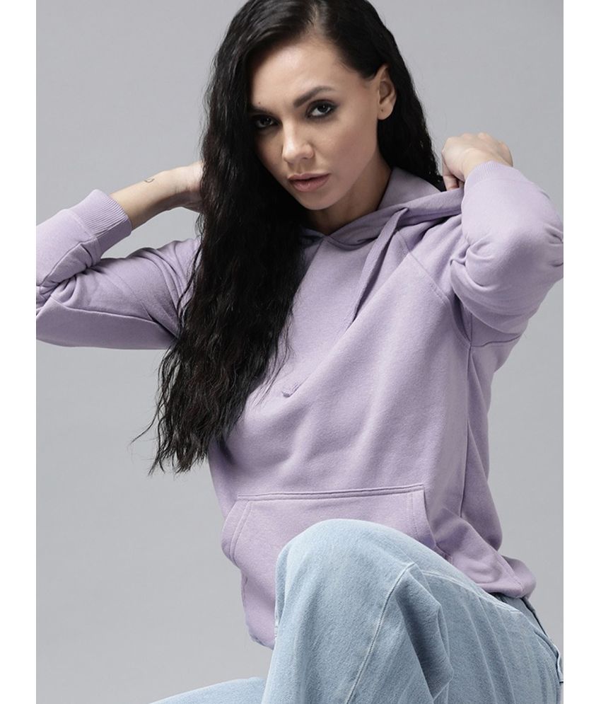     			BISHOP COTTON Fleece Women's Hooded Sweatshirt ( Purple )