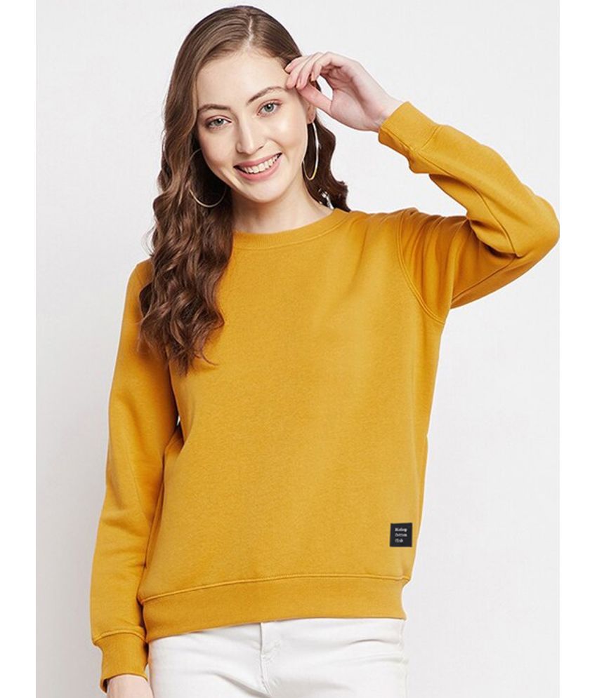     			BISHOP COTTON Fleece Women's Non Hooded Sweatshirt ( Mustard )